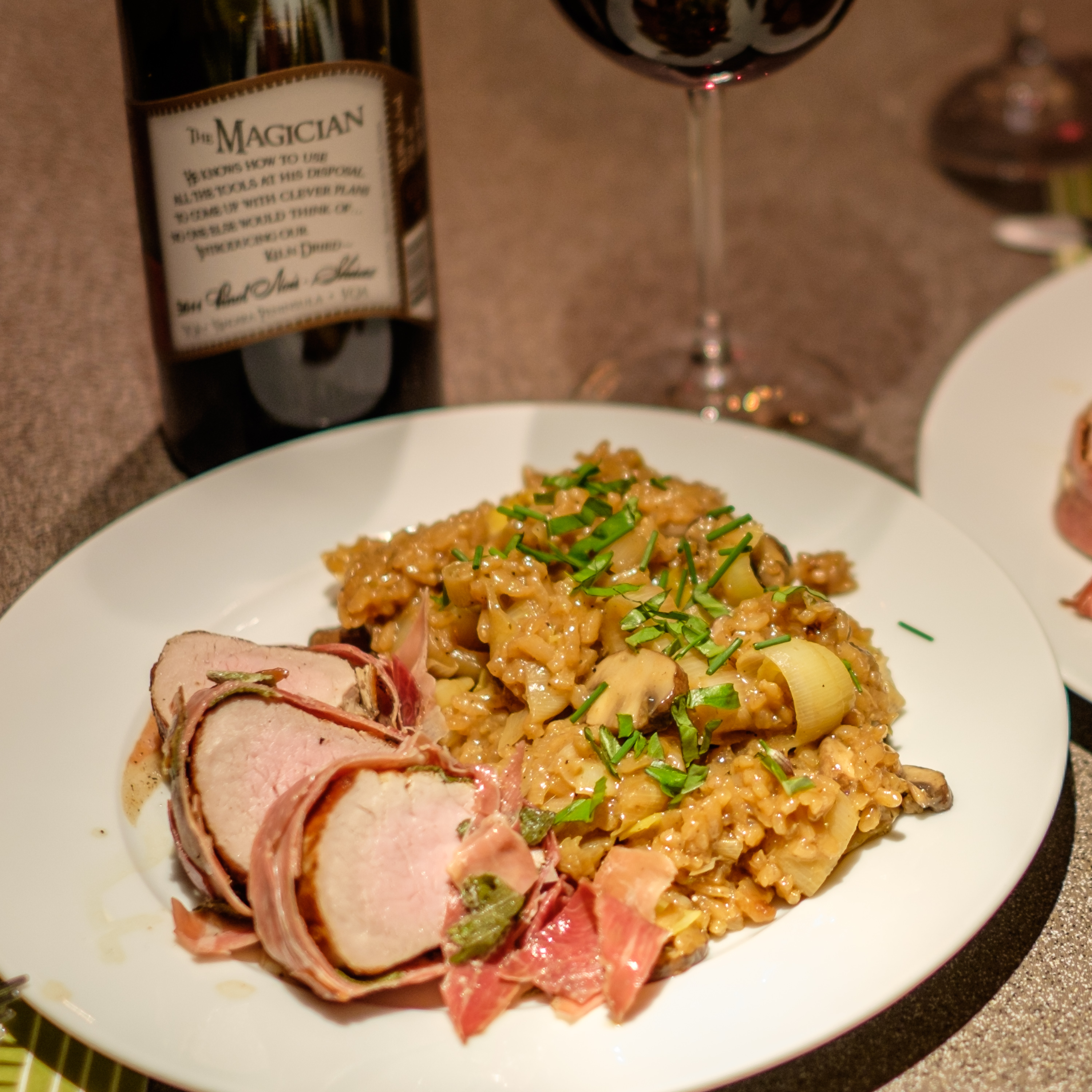 Risotto mit Filet a la Saltimbocca