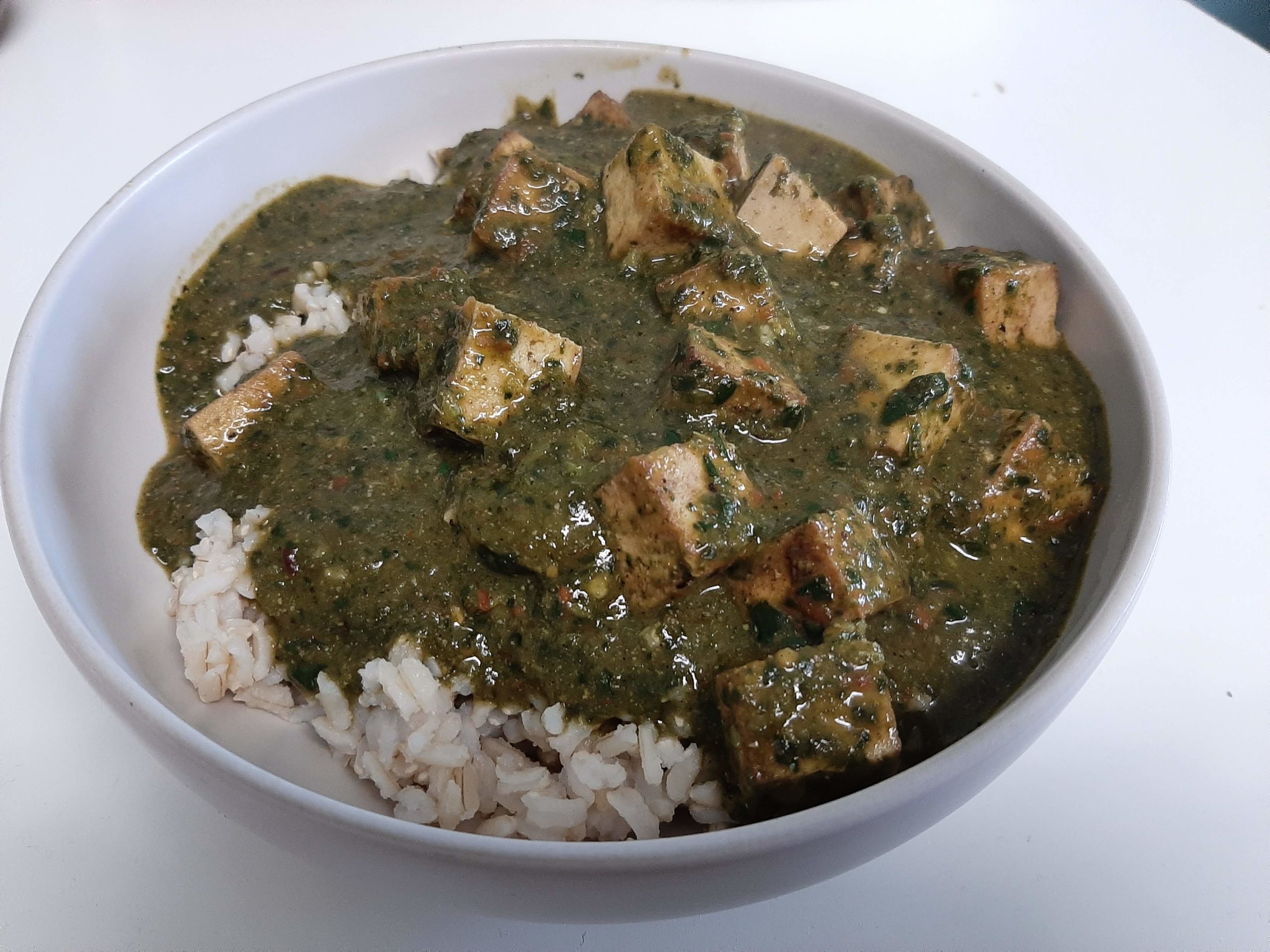 Palak “paneer” mit Tofu